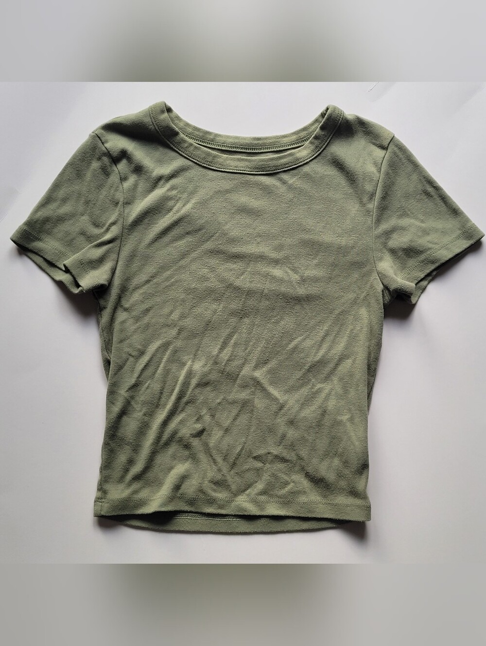 American Eagle Outfitters Green Short Sleeve Fitted Baby Tee